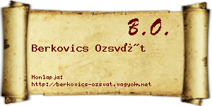 Berkovics Ozsvát névjegykártya
